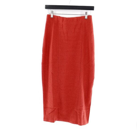 Band Of The Free Rust Ribbed Pencil Skirt Women Medium Bohemian Career Boho NWT - Picture 1 of 12